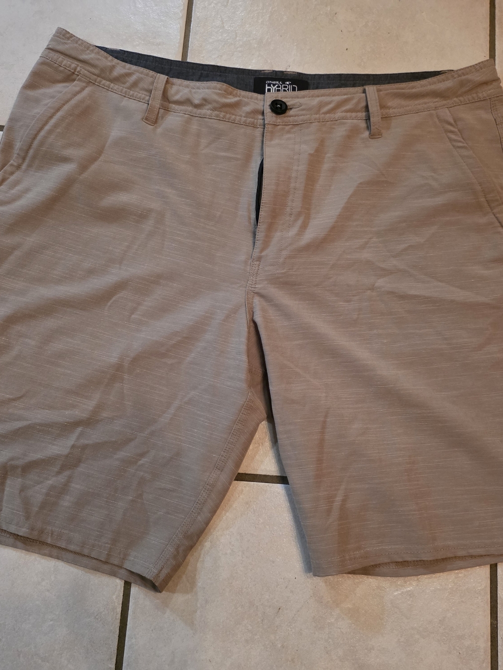 O'Neill Hybrid Shorts Men's 38 Khaki Stretch Performance Casual Golf Surf